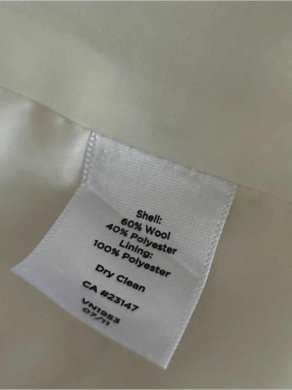 Talbots Cream Wool Blend Military Style Jacket  Epaulettes Structured Size 8